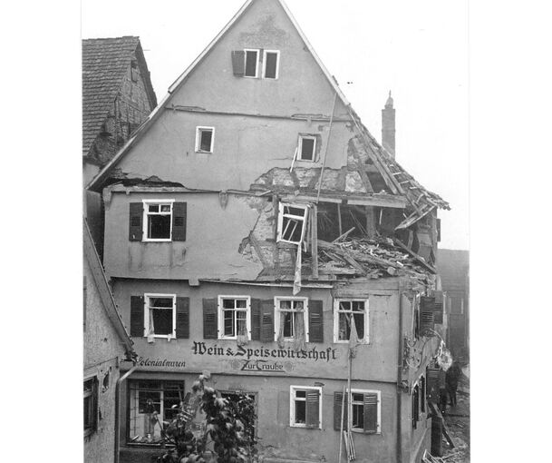 Die Großbottwarer Altstadt mit dem Gasthaus Traube war im September 1940 von einem Luftangriff betroffen. Archivfoto: Werner Fuchs