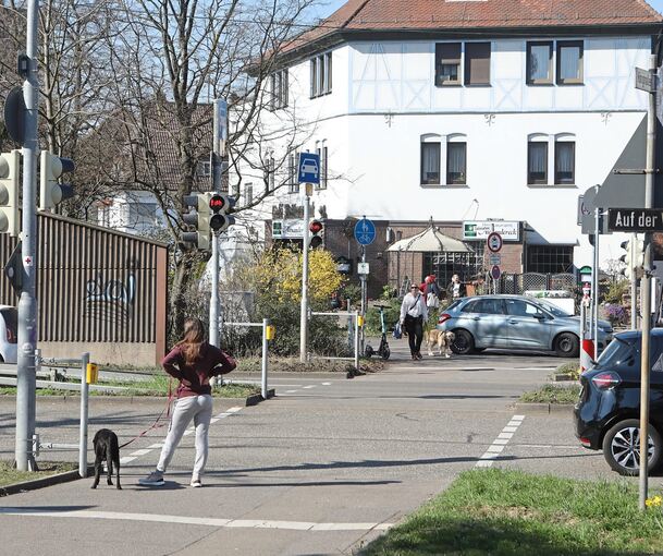 Die letzte Ampel in Richtung Kornwestheim: Wer die B 27 hier überquert, braucht Geduld. Foto: Ramona Theiss