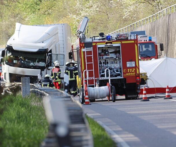 Der Unfallort an der Landesstraße zwischen Poppenweiler und Neckarweihingen. Foto: Karsten Schmalz