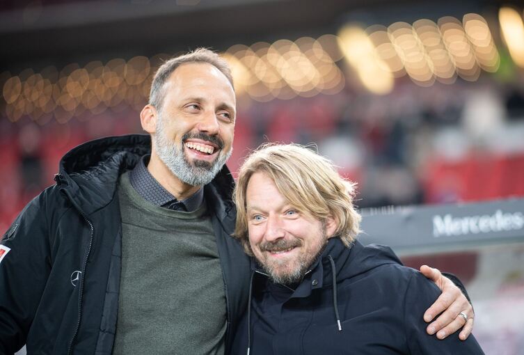 VfB Stuttgarts Trainer Matarazzo und Sportdirektor Mislintat