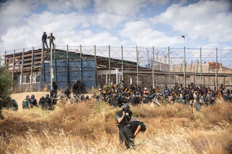 Migranten in der spanischen Nordafrika-Exklave Melilla