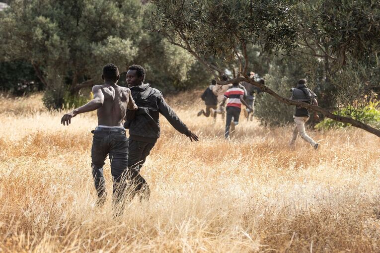 Migranten in der spanischen Nordafrika-Exklave Melilla