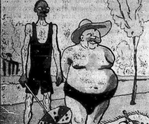 So sah unser Karikaturist die Situation am Neckarbad im Juli 1928. Archiv: LKZ