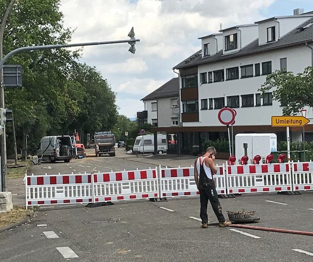 Ein Teilstück der Neckarstraße ist momentan voll gesperrt. Foto: wa