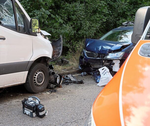Die Unfallstelle nach dem Zusammenprall. Foto: Andreas Becker