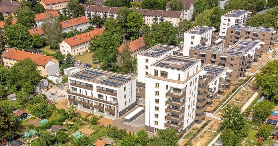 Die Wohnungen im südlichen Grünbühl sollen bis Ende 2022 bezogen sein.Foto: Wolschendorf