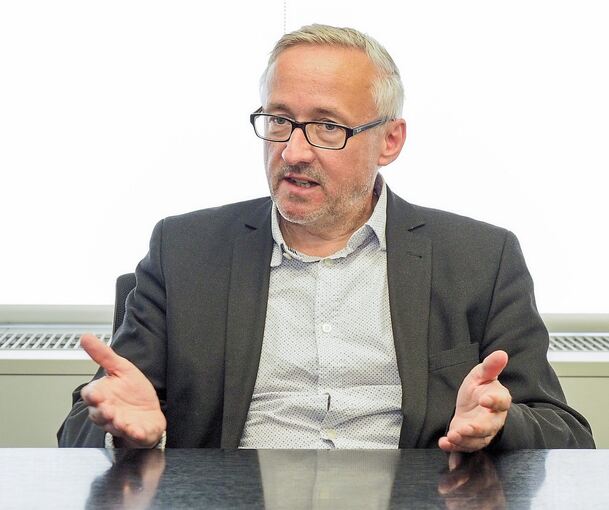 Professor Tobias Arand von der PH im Gespräch mit unserer Zeitung. Foto: Holm Wolschendorf