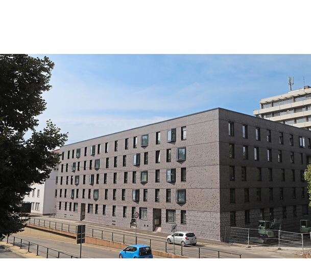 Das Studentenwohnheim in der Ludwigsburger Königsallee.