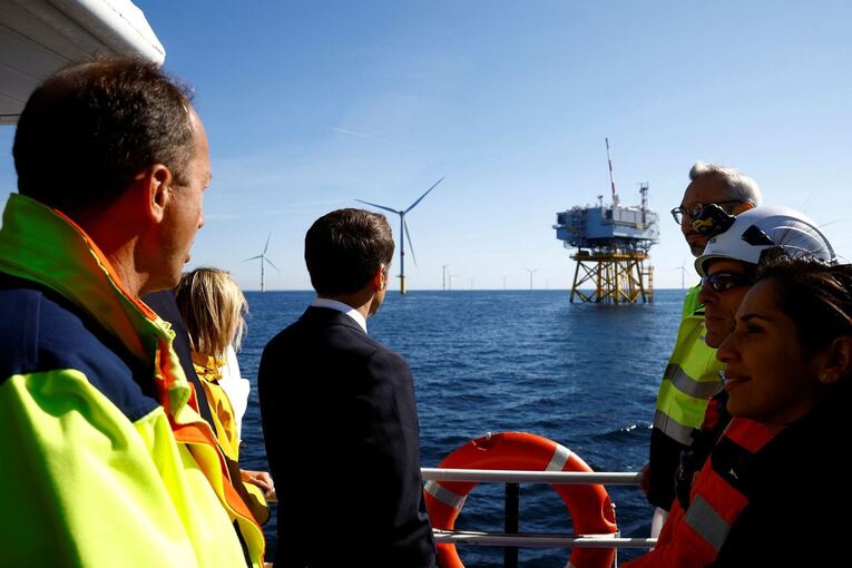 Macron besucht Offshore-Windpark