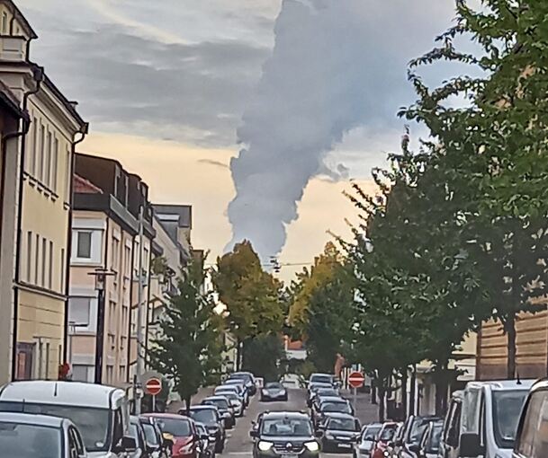 Am Donnerstagmorgen steigt eine Dampffahne im Kreis Ludwigsburg empor. Foto: privat
