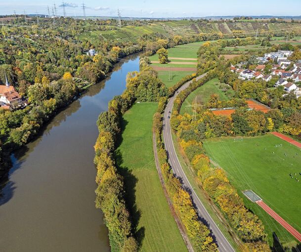 Auf Neckarweihinger Seite (rechts des Neckars) findet man ein beinahe unberührtes Landschaftsschutzgebiet am Fluss. Foto: Holm Wolschendorf