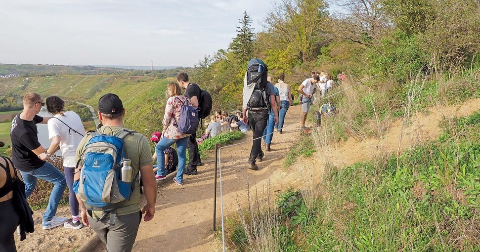 Volle Wege: Dicht an dicht drängen sich die Spaziergänger im Naturschutzgebiet. Foto: Holm Wolschendorf