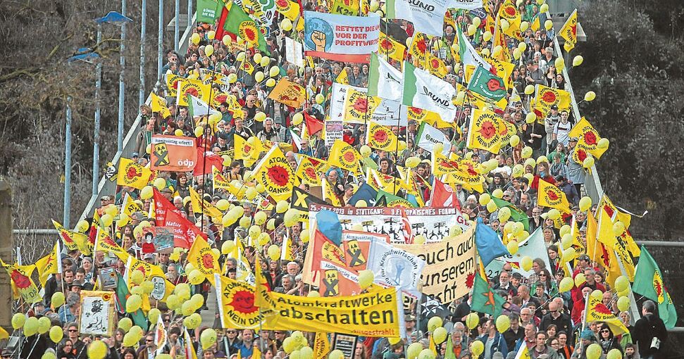 Antiatomproteste – wie hier 2012 in Neckarwestheim – sind nicht per se verfassungsfeindlich, räumt auch der Verfassungsschutz jetzt ein. Archivfoto: Drossel
