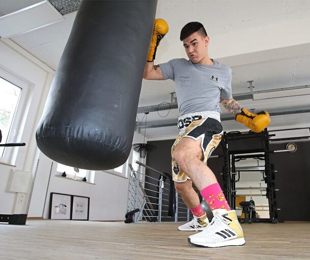Laut eigener Aussage fit wie nie: Der Boxer Leonardo Di Stefano Ruiz hat die Chance auf den nächsten Karrieresprung. Foto: Baumann