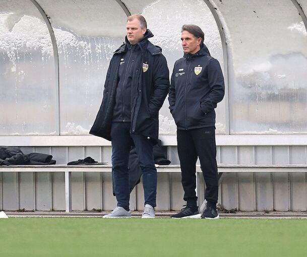 Alles neu: VfB-Sportdirektor Fabian Wohlgemuth, Bruno Labbadia (rechts).Foto: Baumann