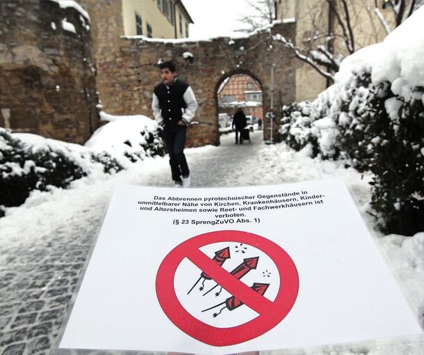 Auch in der Nähe der Fachwerkgebäude der Marbacher Altstadt ist es verboten, Raketen abzufeuern. Archivfoto: Ramona Theiss