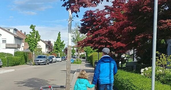 Viele metallene Pflanzringe an Bäumen wurden auf Initiative von „Ökologisch mobil“ in Pleidelsheim verkleinert, damit Fußgänger mit Kinderwagen besser vorbeikommen. Archivfoto: privat