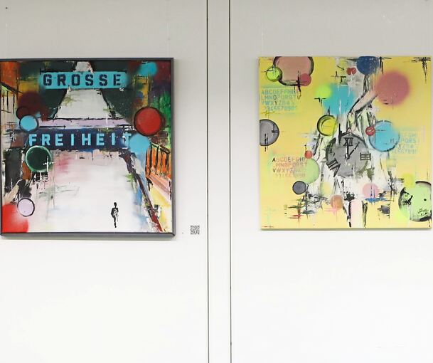 Arbeiten von Annina Fründ in der Schau im Kreishaus. Foto: Ramona Theiss