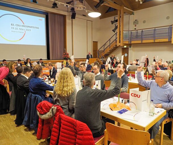 170 Mitglieder kommen zum 82. Parteitag des CDU-Kreisverbandes Ludwigsburg. Foto: Holm Wolschendorf