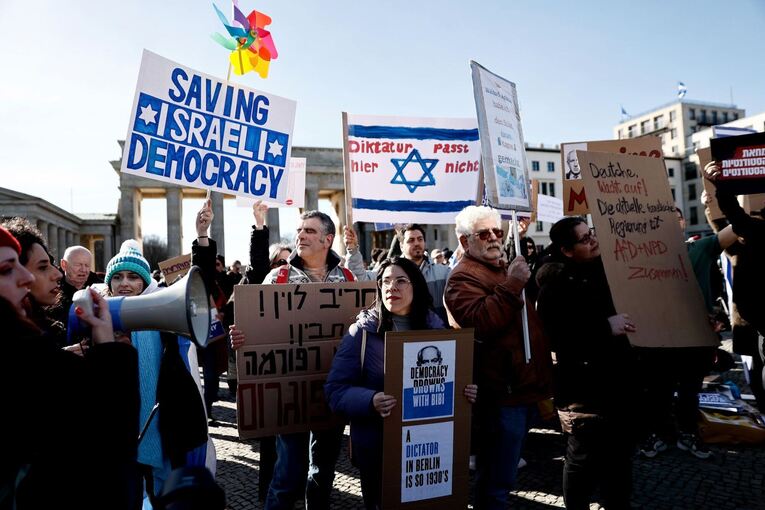 Protest während Netanjahu-Besuchs