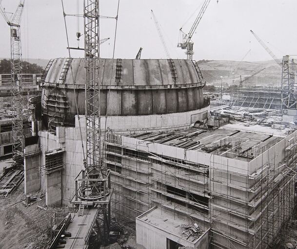 Der Bau von Block I in den 70er Jahren.