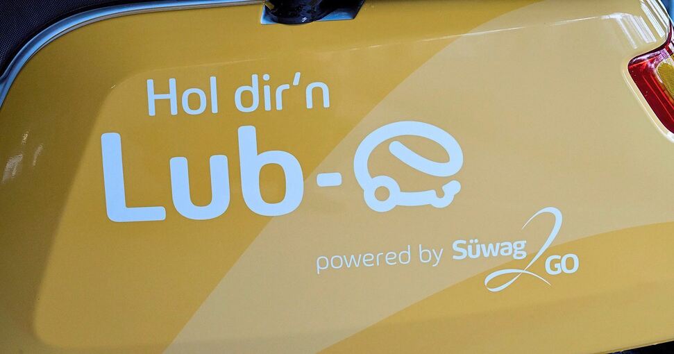 Ludwigsburg-Gelb: Das Logo der E-Roller. Foto: Andreas Becker