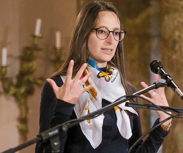 Die Modedesignerin Sanna Schubert machte auf die Folgen von Fast Fashion aufmerksam.