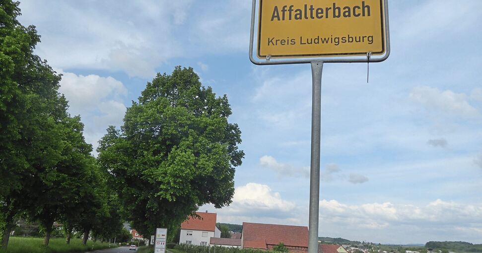 Ein ungewohnter Anblick bot sich am Wochenende am Ortseingang von Rielingshausen: Dort stand ein Schild aus Affalterbach. Foto: privat