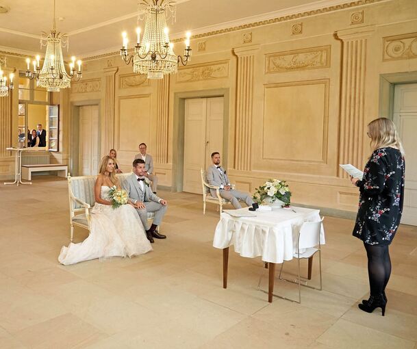 In Ludwigsburg gibt es unzählige Möglichkeiten für den stilvollen Ringtausch, wie hier im Schloss Favorite. Foto: Andreas Becker