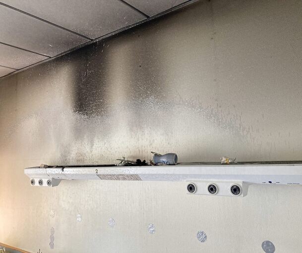 Ein Blick in das Zimmer, in dem es gebrannt hat. Foto: Feuerwehr Gerlingen