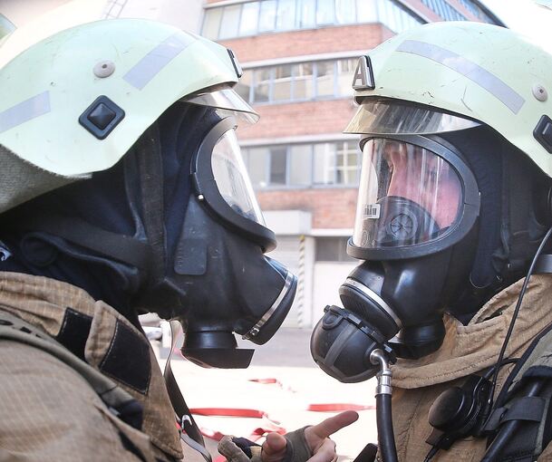 Die Übungen der Werksfeuerwehr finden regelmäßig statt.