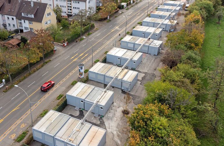 Die Wohncontainer in der Schlieffenstraße sollen mittelfristig abgebaut werden.