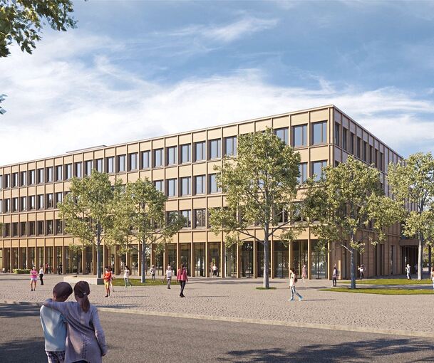 So soll das neue Bildungszentrum West einmal aussehen.