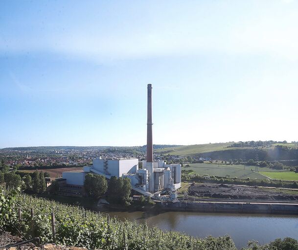 Das Gelände der EnBW am Neckar bei Walheim.
