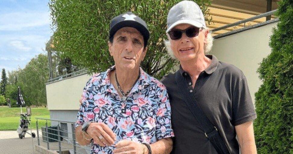 Alice Cooper und Robert Strozynski am Golfclub Neckartal. Foto: privat