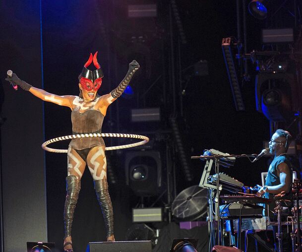 Grace Jones bei den Jazz Open. Foto: Reiner Pfisterer/p
