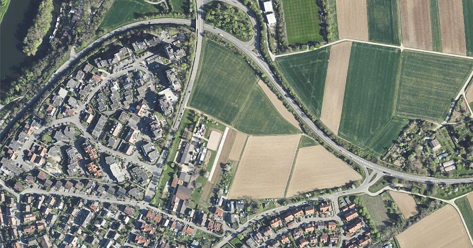Das Baugebiet von oben. Foto: Geobasisdaten (ALKIS): LGL-BW, www.lgl-bw.de