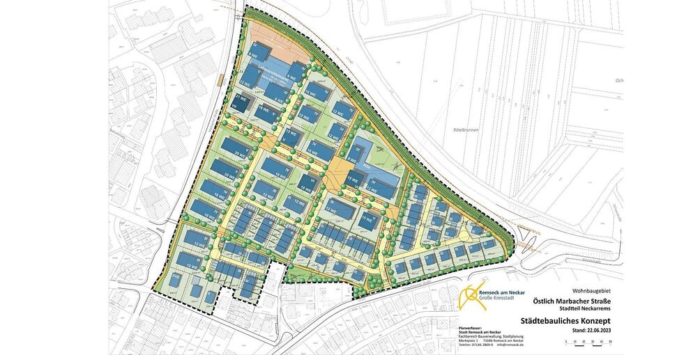So sieht das städtebauliche Konzept aus. Grafik: Stadt Remseck