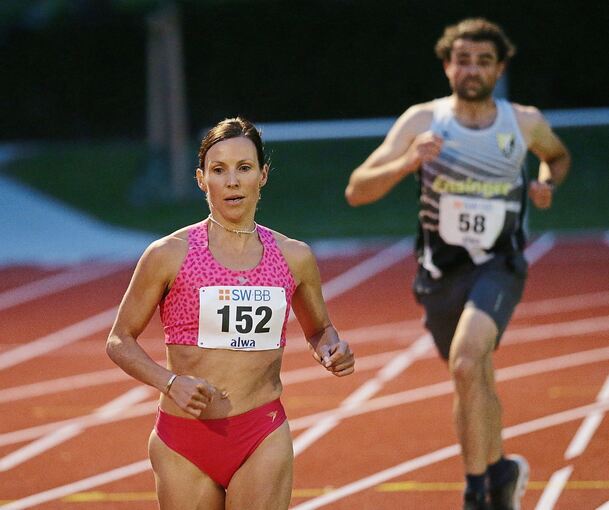 Prominente Starterin beim Abendsportfest:Sabrina Mockenhaupt-Gregor.Foto: Baumann