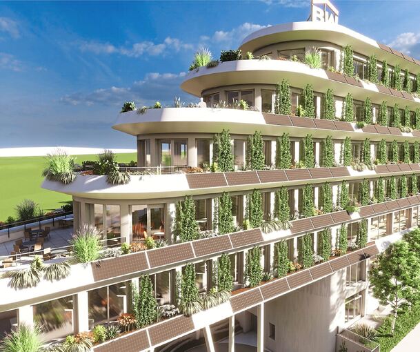 So soll der Neubau einmal aussehen. Mit jeder Menge Grün an der Fassade.Foto: privat