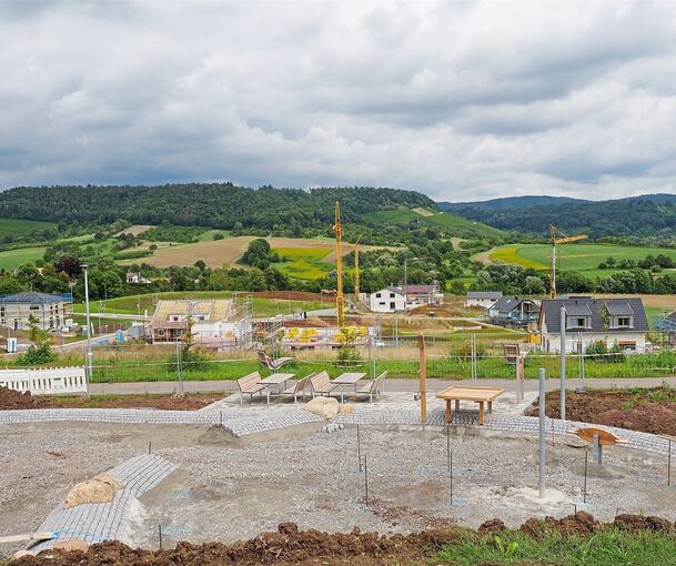Das Neubaugebiet Hartäcker in Beilstein. Die Aufnahme ist im Jahr 2023 entstanden.