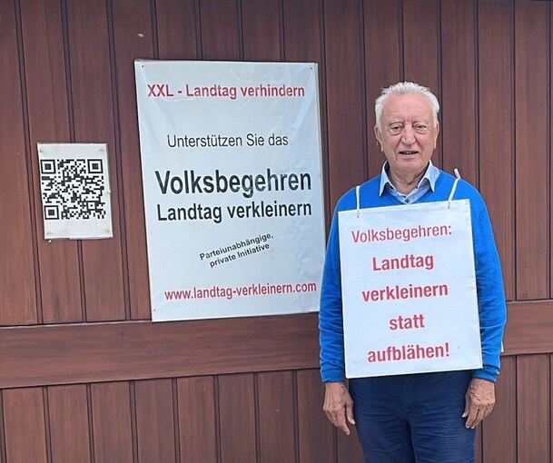 Landtag verkleinern statt aufblähen: Das will der Bietigheimer Dieter Distler mit einem Volksbegehren erreichen.