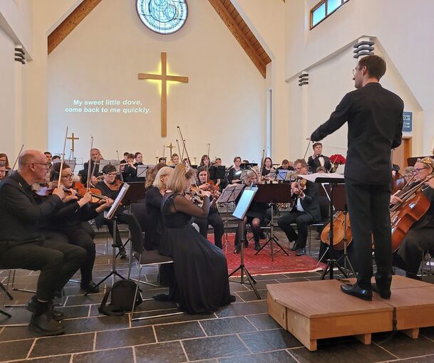 Gute Stimmung: Das Strohgäu-Sinfonieorchester auf Island. Foto: privat