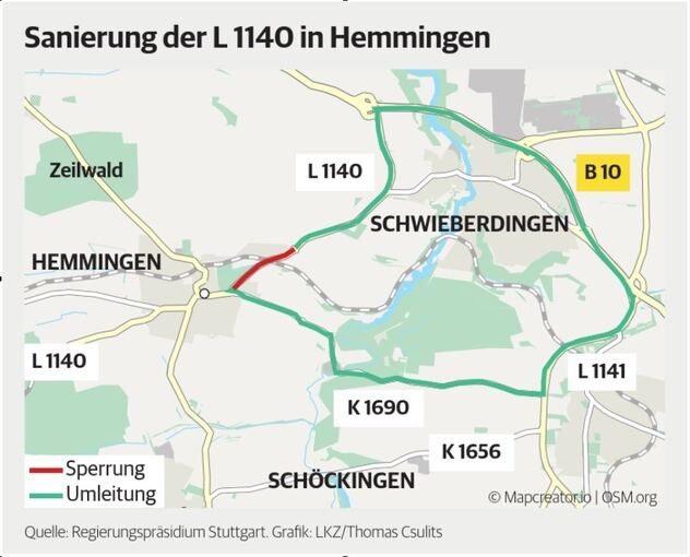 Umleitungskarte Hemmingen