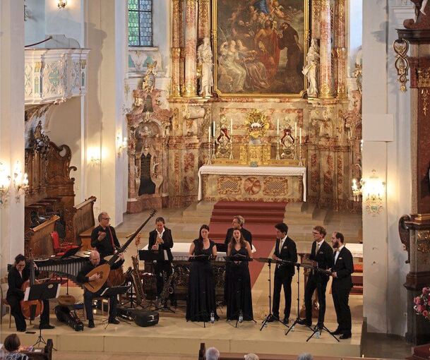 Das Calmus Ensemble in der Pfarrkirche St. Katharina. Foto: Ludwigsburger Schlossfestspiele/p