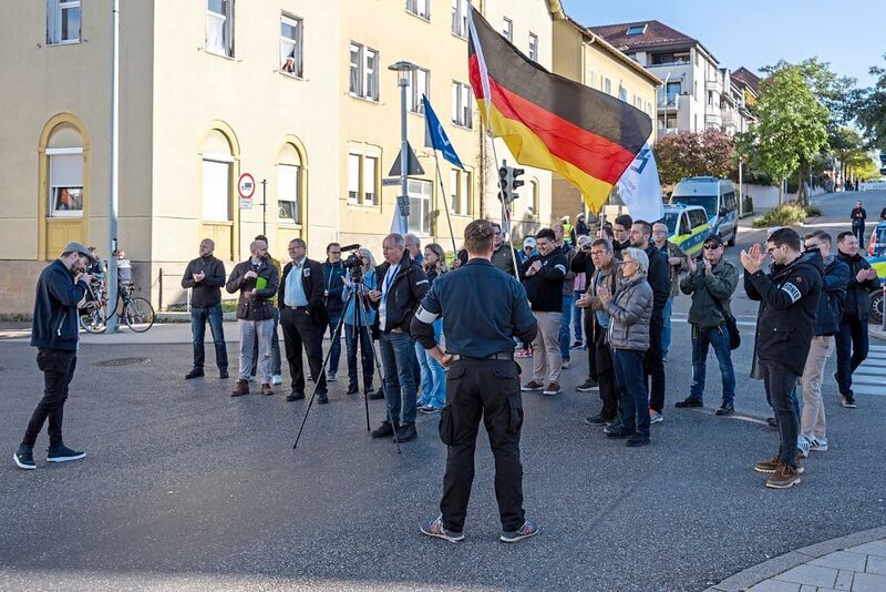 Aufmarsch der Demonstranten.