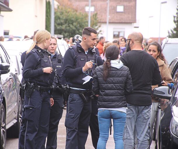 Die Polizei war mit einem Großaufgebot an der Realschule in Tamm. Foto: Alfred Drossel