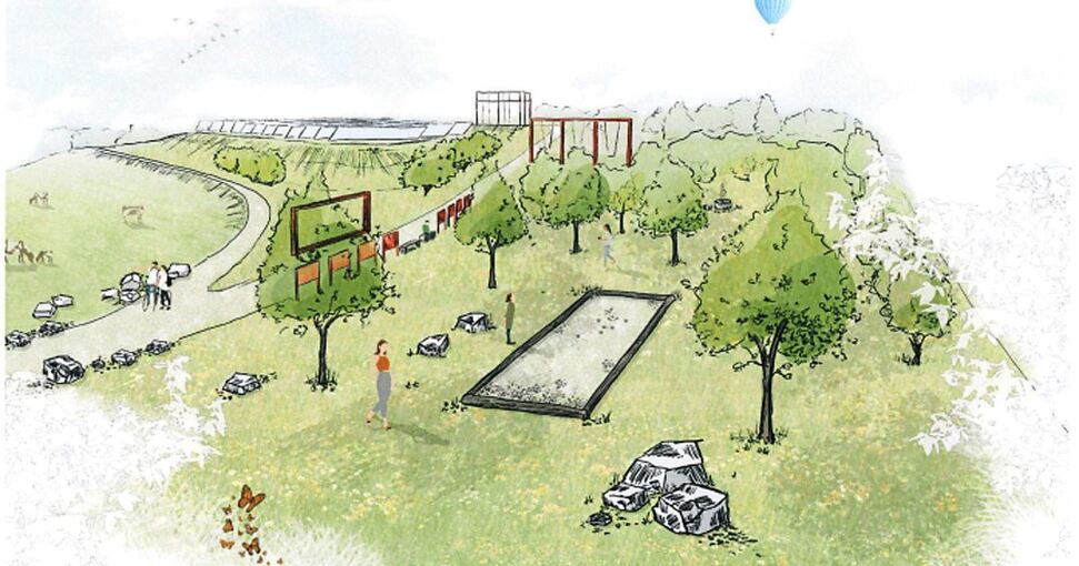 Auf dem Freizeitgelände im Steinbruch könnten viele Attraktionen Platz finden. Plan: gla/gessweinlandschaftsarchitekten