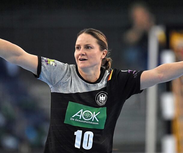 Anna Loerper 2018 im Nationaltrikot. Archivfoto: dpa