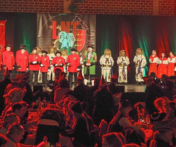 Große Bühne für die Mistelhexen und Stefan Diefenbach: Sie richteten in Neckarweihingen das 41. Landesnarrentreffen aus. Fotos: Holm Wolschendorf
